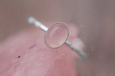 rose quartz october birthstone stone of love adjustable sterling silver ring